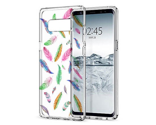 Cover Trasparente Galaxy Note 8 Piume