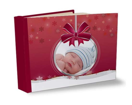 album fotografico natalizio con palla di Natale
