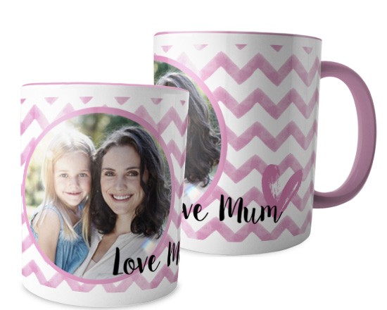 Tazza panoramica Love mum rosa
