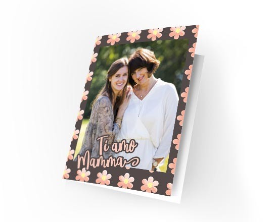 Card personalizzata con grafica Ti amo mamma