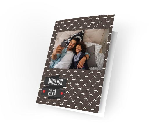 Cards auguri con baffi e scritta