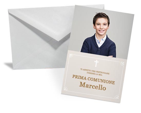 Bigliettino di auguri con grafica beige