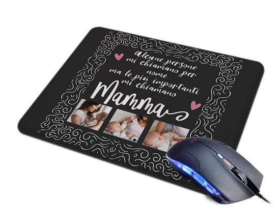 Tappetino Mouse in Pelle Citazione mamma