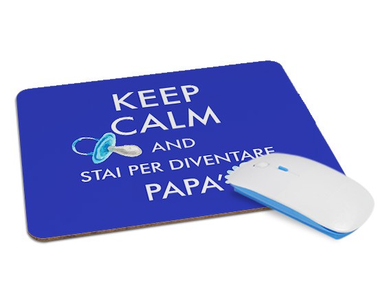 Tappetino Mouse in Legno Rettangolare Keep calm dad
