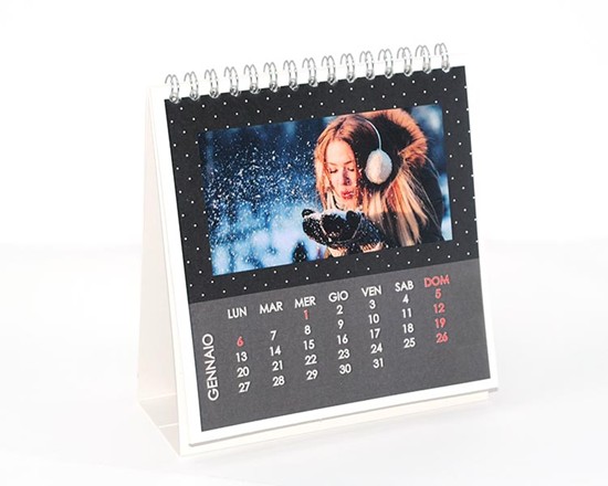 Calendario da tavolo Pois bianchi