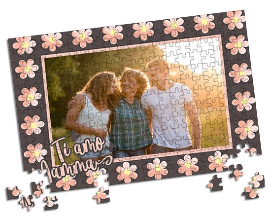 Foto puzzle con grafica floreale