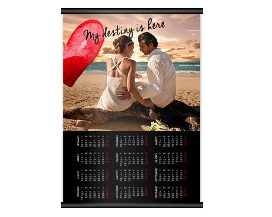 Calendario pag. Singola formato A4 con disegno love