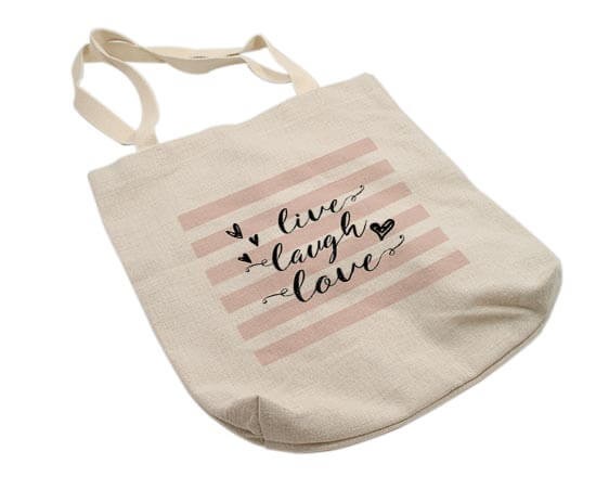 Borsa in juta con grafica romantica