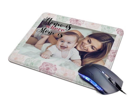 Mousepad in pelle con grafica floreale