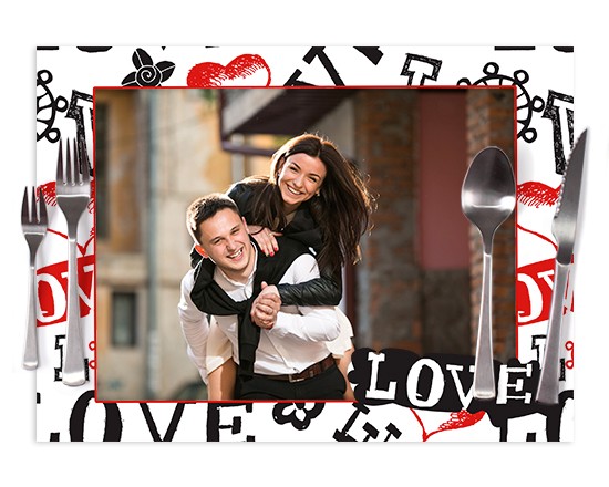 Tovaglietta in tessuto Love in caos