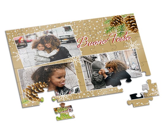 Puzzle A4 con grafica natalizia Pigne natalizie