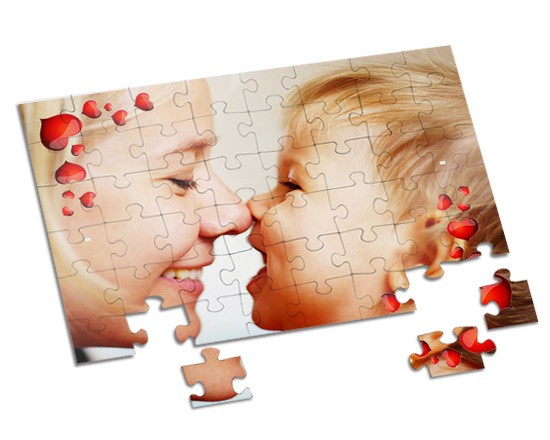 Scritte d'amore su puzzle A4