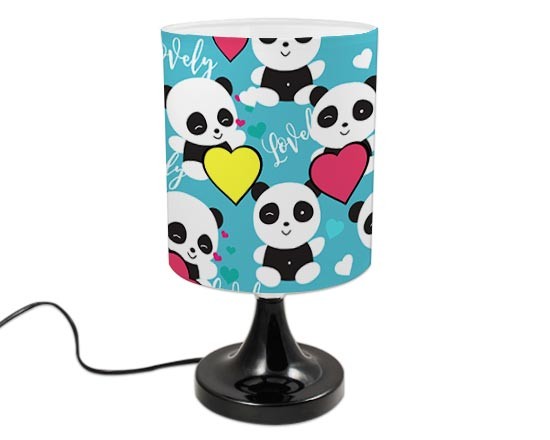 Lampada rotante con paralume con panda