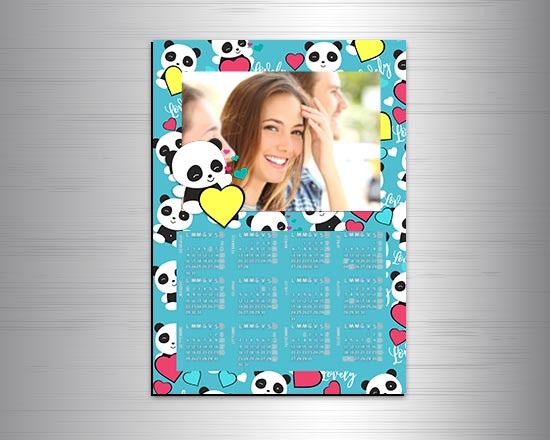 Calendario magnetico A3 Lovely panda