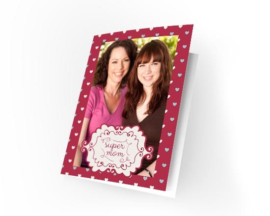 Cards con grafica Super mom