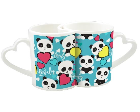Tazze love con grafica con piccoli panda