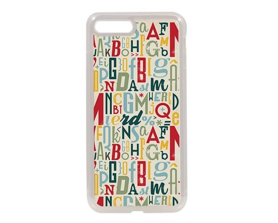 Cover in Silicone iPhone 7 Plus Vintage words