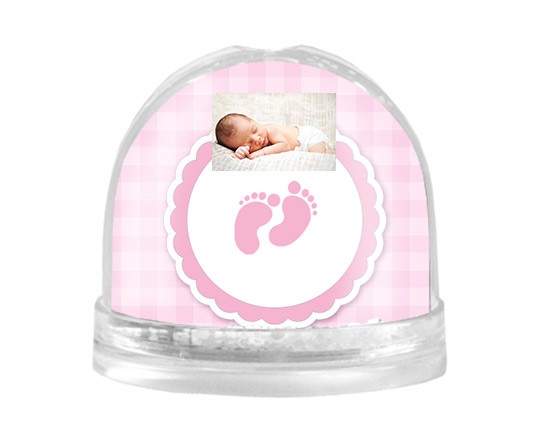 Campana di neve con impronte rosa
