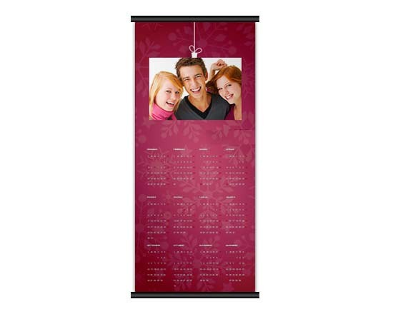 Calendario 30x70 con grafica dallo sfondo porpora