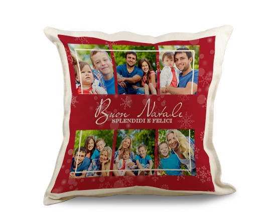 Cuscino quadrato in juta Red Christmas