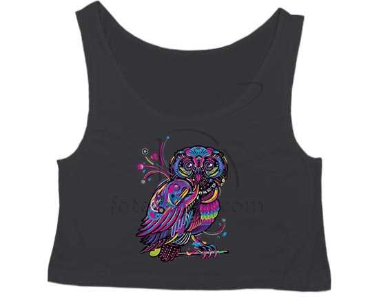 Crop Top con il piccolo gufetto colorato