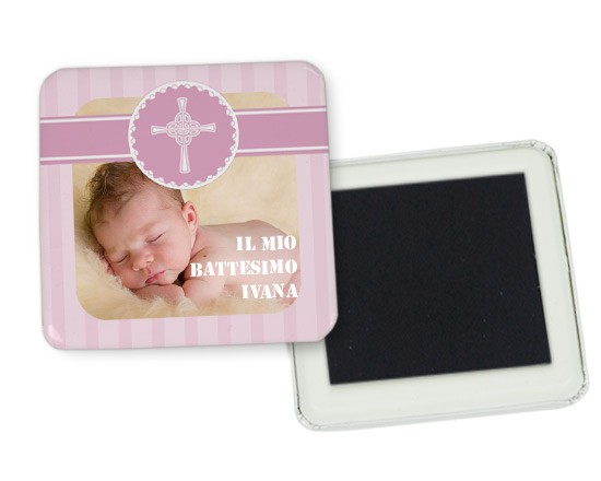 Magnete quadrato da frigo Baptism her