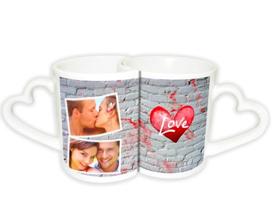 Coppia di tazze con grafica Wall of Love