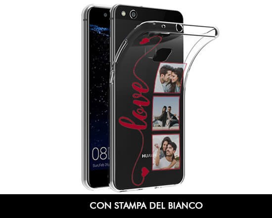 Cover trasparente Huawei P9 Lite Frame Love - con stampa del bianco