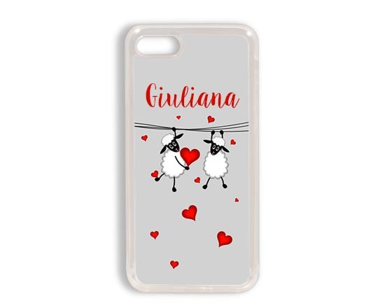 Cover iPhone 7 silicone con grafica con pecorelle