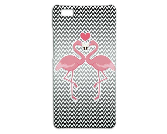 Cover p8 Lite 3D Fenicotteri in love