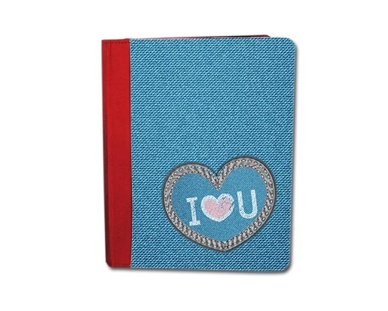 Custodia iPad con grafica love jeans