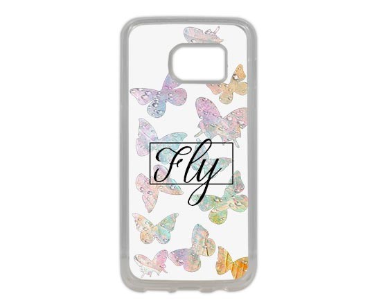 Cover in silicone Samsung S7 Edge con farfalle