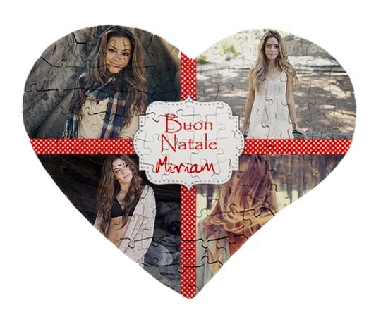 La forma a cuore per il puzzle natalizio