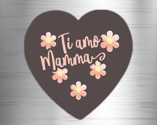 Calamita cuore masonite Ti amo mamma