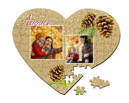 Grafica natalizia per il foto puzzle a cuore