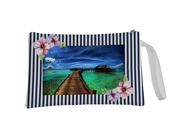 Fasce blu e bianche per la tua pochette unica