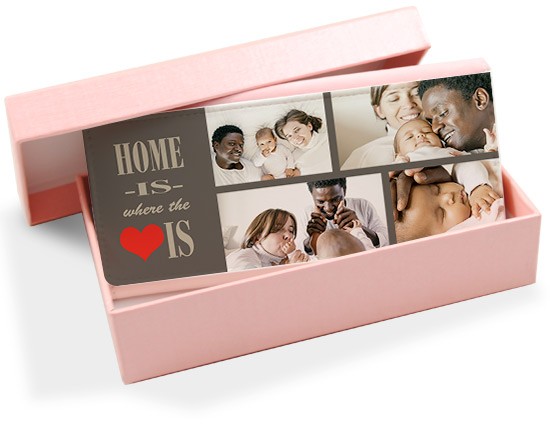 Portafoglio donna in pelle colorato Home is the heart
