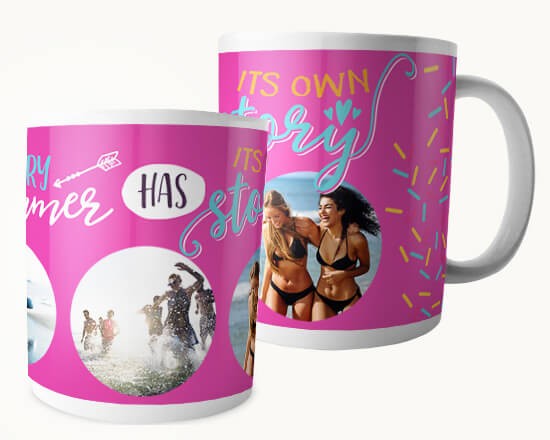 Tazza panoramica con grafica rosa