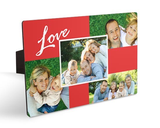 Cornice fotografica con collage rosso