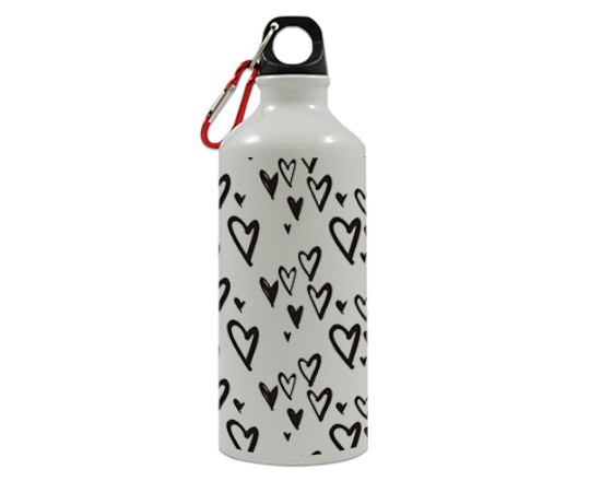 Cuori neri su borraccia personalizzata
