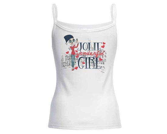 Canotta bianca in cotone Jolie girl
