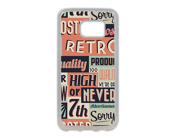 Cover Galaxy S7 in Silicone Vintage words