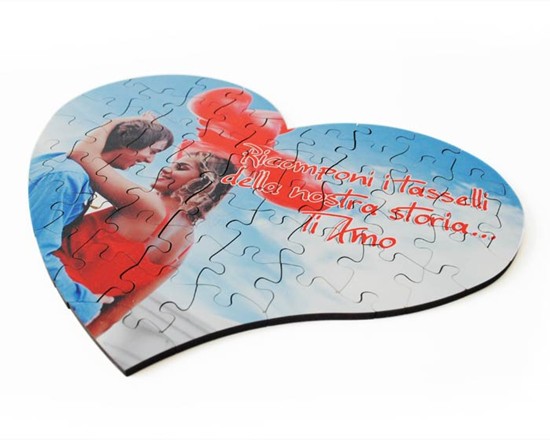 Puzzle Legno Cuore Masonite A4