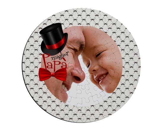 Puzzle personalizzato rotondo Miglior papà