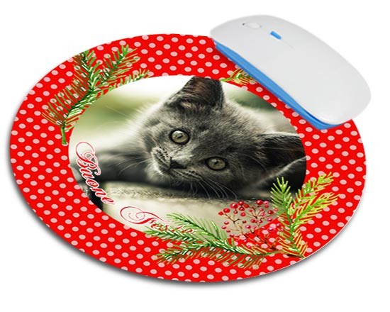 Tappetino mouse tondo Bacche natalizie