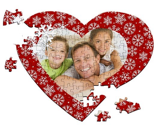 Stelle di neve per il tuo puzzle con foto