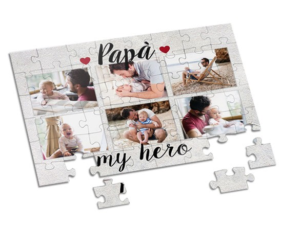 Puzzle A4 con la stampa di foto e grafica collage