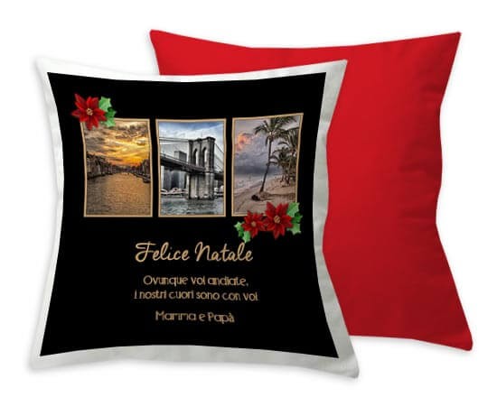 Cuscino poliestere con grafica collage