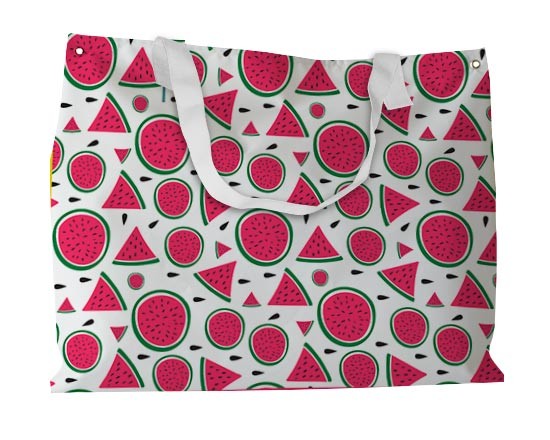 Borsa mare con fette di anguria rossa