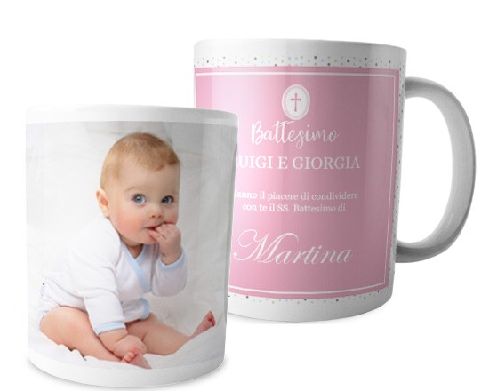 Tazza panoramica Battesimo bimba pois